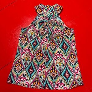LILLY PULITZER MULTICOLOR SLEEVELESS HIGH NECK key hole opening in front of